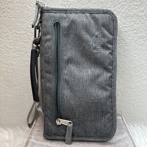 $21 🌙 L.L. Bean RFID Blocking Travel Ticket Organizer Wallet Gray Zip